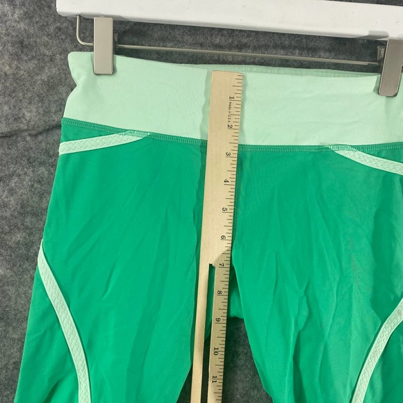 Lululemon Run Pace Crop Leggings 4 Very Green Fresh Teal Mid Rise Capri - Picture 10 of 15